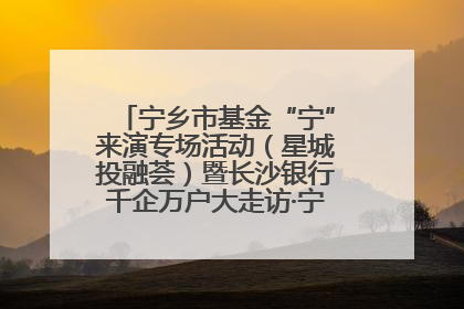 宁乡市基金“宁”来演专场活动（星城投融荟）暨长沙银行千企万户大走访·宁乡专场活动举行