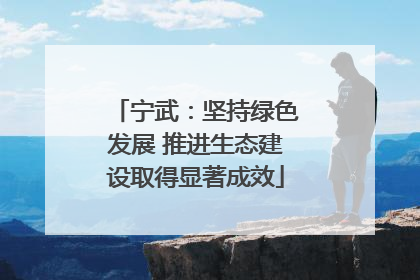 宁武：坚持绿色发展 推进生态建设取得显著成效