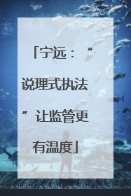宁远：“说理式执法”让监管更有温度