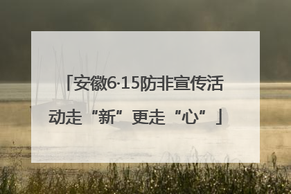 安徽6·15防非宣传活动走“新”更走“心”
