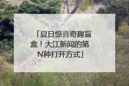 夏日惊喜奇趣盲盒！大江新闻的第N种打开方式