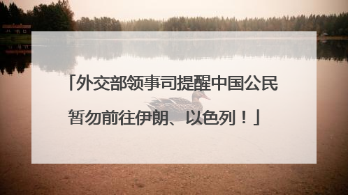 外交部领事司提醒中国公民暂勿前往伊朗、以色列！