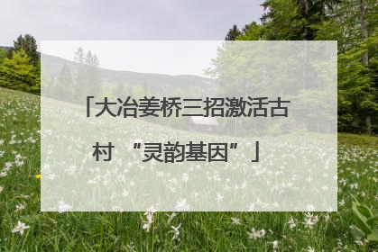 大冶姜桥三招激活古村 “灵韵基因”