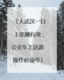 大武汉一日丨亲测有效，公交车上这波操作必须夸