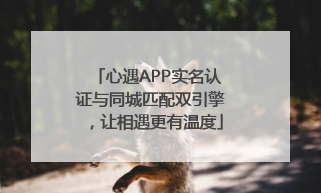 心遇APP实名认证与同城匹配双引擎，让相遇更有温度