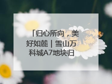 归心所向，美好如麓｜雪山万科城A7地块归麓园品质交付
