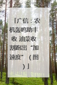 广信：农机轰鸣助丰收 油菜收割跑出“加速度”（图）