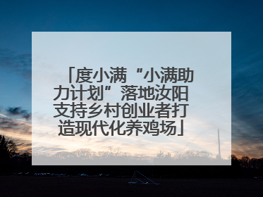 度小满“小满助力计划”落地汝阳支持乡村创业者打造现代化养鸡场