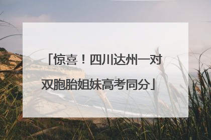 惊喜！四川达州一对双胞胎姐妹高考同分