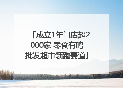 成立1年门店超2000家 零食有鸣批发超市领跑赛道