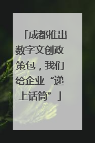 成都推出数字文创政策包，我们给企业“递上话筒”
