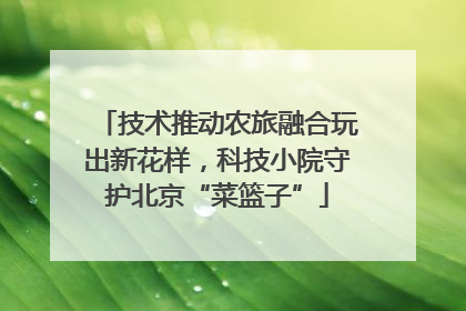 技术推动农旅融合玩出新花样，科技小院守护北京“菜篮子”