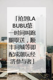 抢到LABUBU第一时间叫跑腿取送，顺丰同城等即配成潮玩经济参与者