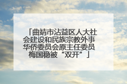 曲靖市沾益区人大社会建设和民族宗教外事华侨委员会原主任委员梅国稳被“双开”