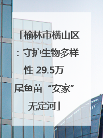 榆林市横山区：守护生物多样性 29.5万尾鱼苗“安家”无定河