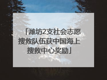 潍坊2支社会志愿搜救队伍获中国海上搜救中心奖励
