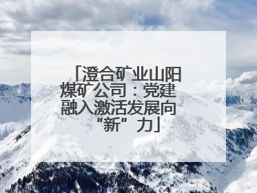 澄合矿业山阳煤矿公司：党建融入激活发展向“新”力