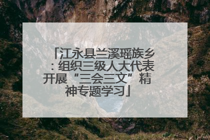 江永县兰溪瑶族乡：组织三级人大代表开展“三会三文”精神专题学习