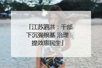 江苏泗洪：干部下沉强根基 治理提效惠民生