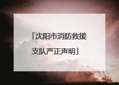 沈阳市消防救援支队严正声明