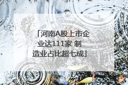 河南A股上市企业达111家 制造业占比超七成