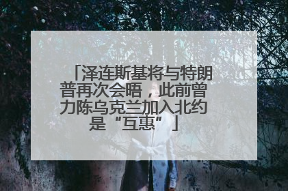 泽连斯基将与特朗普再次会晤，此前曾力陈乌克兰加入北约是“互惠”