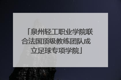 泉州轻工职业学院联合法国顶级教练团队成立足球专项学院