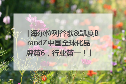 海尔位列谷歌&凯度BrandZ中国全球化品牌第6，行业第一！