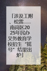 涉及工附、松雷……南岗区2025年民办义务教育学校招生“摇号”结果出炉