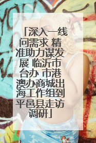 深入一线问需求 精准助力谋发展 临沂市台办 市港澳办商城出海工作组到平邑县走访调研