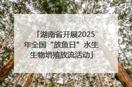 湖南省开展2025年全国“放鱼日”水生生物增殖放流活动