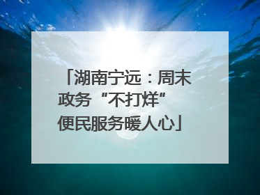 湖南宁远：周末政务“不打烊” 便民服务暖人心