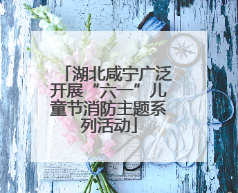 湖北咸宁广泛开展“六一”儿童节消防主题系列活动
