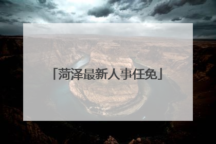 菏泽最新人事任免