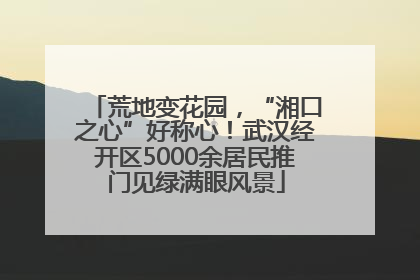 荒地变花园，“湘口之心”好称心！武汉经开区5000余居民推门见绿满眼风景