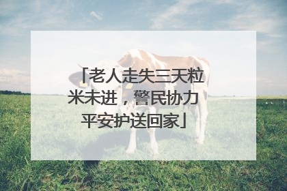 老人走失三天粒米未进，警民协力平安护送回家