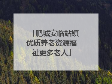 肥城安临站镇优质养老资源福祉更多老人