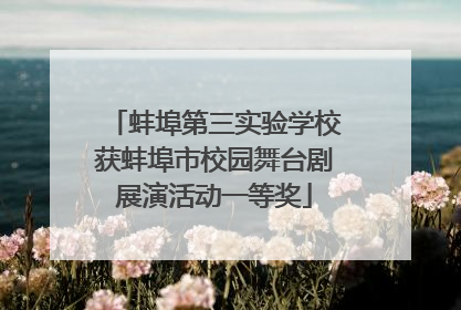 蚌埠第三实验学校获蚌埠市校园舞台剧展演活动一等奖