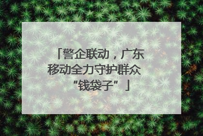 警企联动，广东移动全力守护群众“钱袋子”
