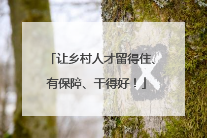 让乡村人才留得住、有保障、干得好！