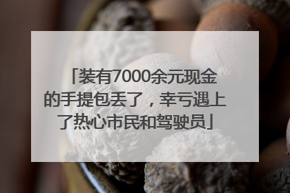 装有7000余元现金的手提包丢了，幸亏遇上了热心市民和驾驶员