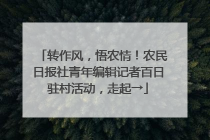转作风，悟农情！农民日报社青年编辑记者百日驻村活动，走起→