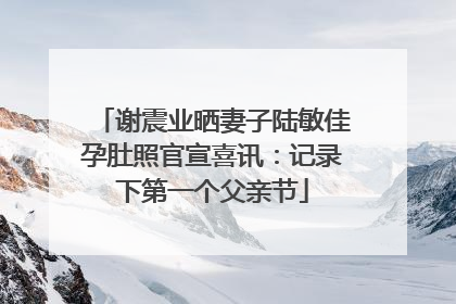 谢震业晒妻子陆敏佳孕肚照官宣喜讯：记录下第一个父亲节