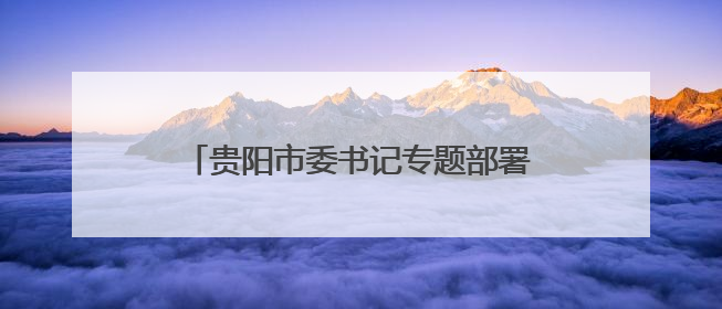 贵阳市委书记专题部署DeepSeek应用