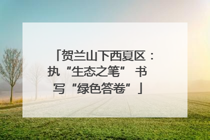 贺兰山下西夏区：执“生态之笔” 书写“绿色答卷”