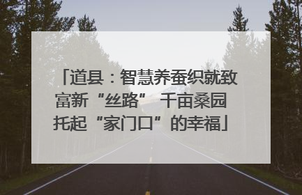 道县：智慧养蚕织就致富新“丝路” 千亩桑园托起“家门口”的幸福