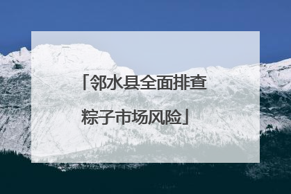 邻水县全面排查粽子市场风险