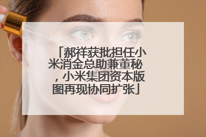 郝祥获批担任小米消金总助兼董秘，小米集团资本版图再现协同扩张