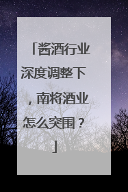 酱酒行业深度调整下，南将酒业怎么突围？