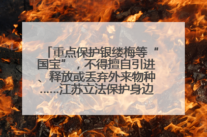 重点保护银缕梅等“国宝”，不得擅自引进、释放或丢弃外来物种……江苏立法保护身边的生物“朋友圈”